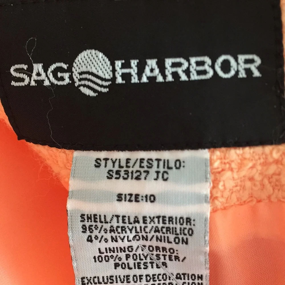 Vintage Sag Harbor Textured Blazer & Shell Set - Coral Size 10